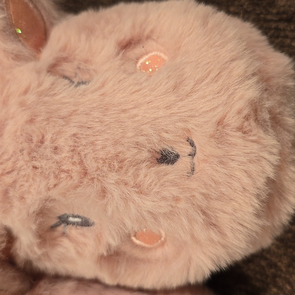 THEREABOUTS GIRLS PINK BUNNY SLIPPERS WITH A LITTLE SPARKLE SIZE 9/10 - Picture 8 of 10